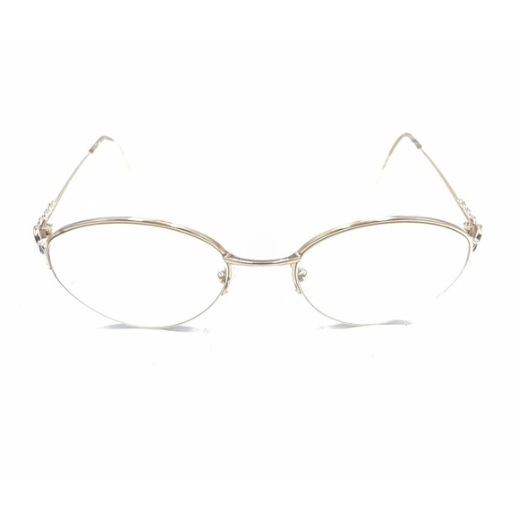 Christian Dior CD 3568 404 Gold Crystals Half Rim Eyeglasses Frames 130 Austria - Picture 2 of 12